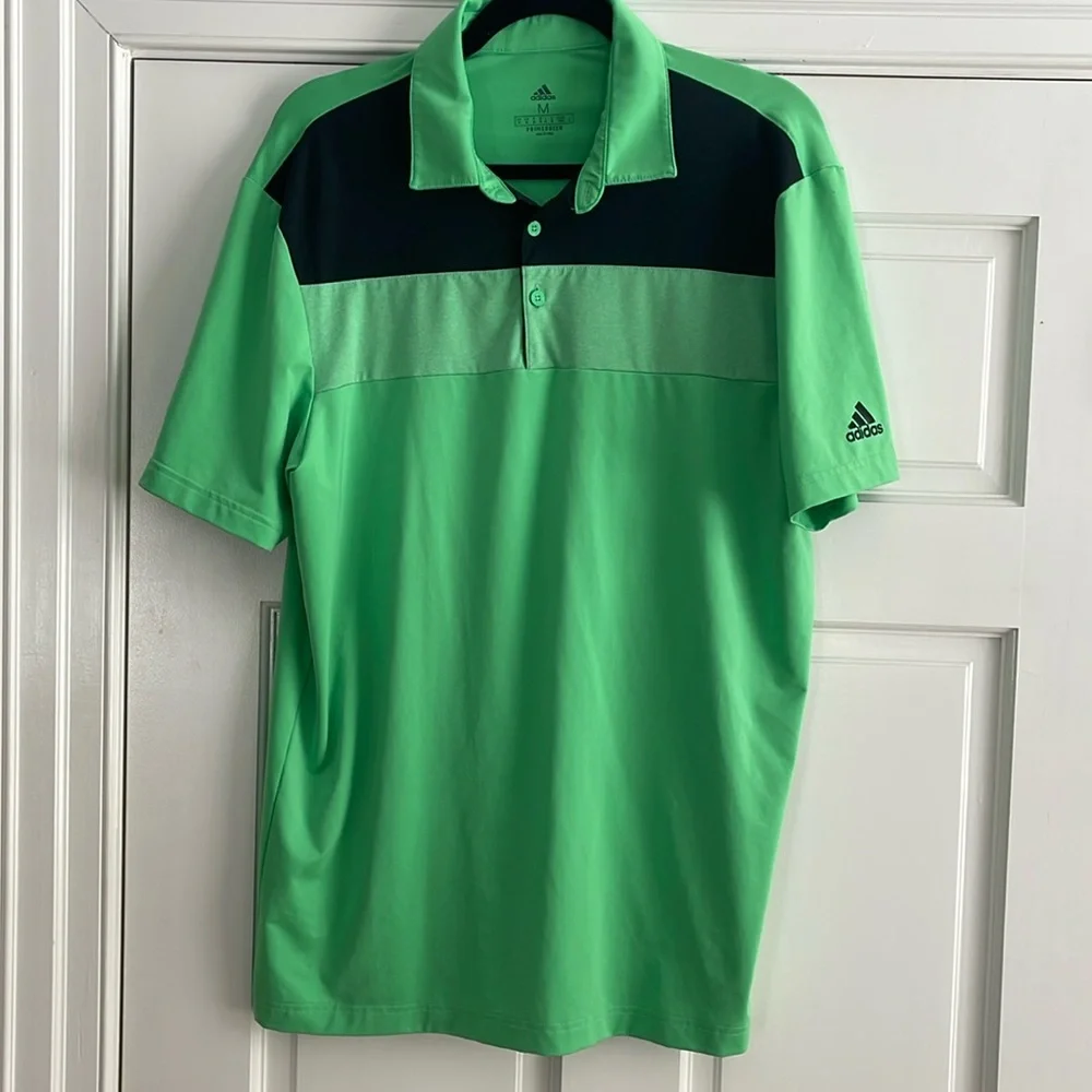 Adidas men’s polo in prime-green size medium.